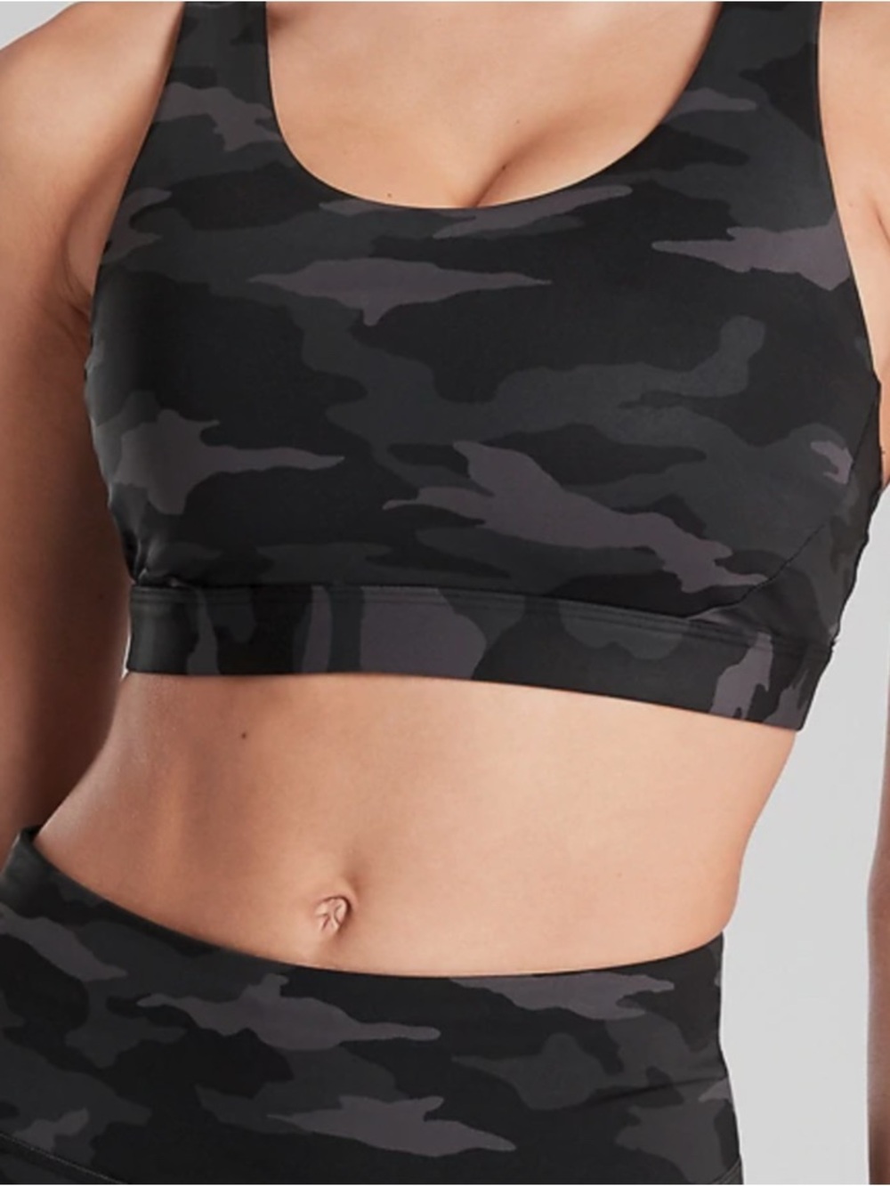 Athleta Ultimate Printed Bra Black Camo SIZE medium